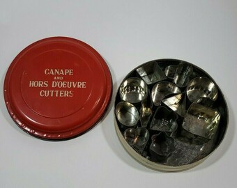 Vintage Canape and Hors D&#39;Oeuvre Cutters Metal Japan 1960s 1970s