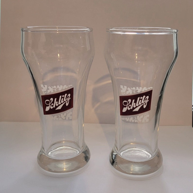 Schlitz Beer Bulge Top Tavern Glass Vintage Bar Barware Etsy