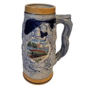 Vintage Cedar Point Amusement Park Souvenir Beer Mug Stein 3D Embossed Japan