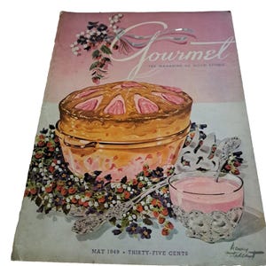 Vintage Gourmet Magazine May 1949 Food Cooking Epicurean 1940s Post War WWII