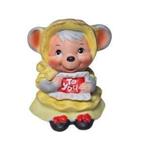 Vintage Anthropomorphic Mouse Figurine 1980s George Good Beth Barton Mice Kitsch