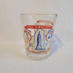 Vintage New York City Souvenir Shot Glass World Trade Center Twin Towers NYC