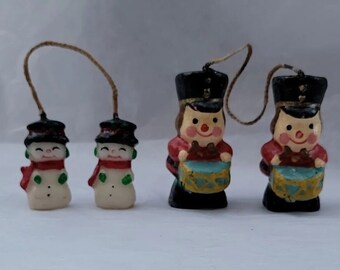 Vintage Weihnachtskerzen Drummer Boy Toy Soldaten Schneemann Schneemann WachsDeko