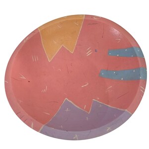 Vintage Roy Lichtenstein 85 Hand Painted Signed Decorative Wood Bowl 1985 1980s