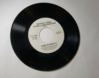 Flight of Apollo 11 45 RPM Record University Federal Savings & Loan Lee Lively