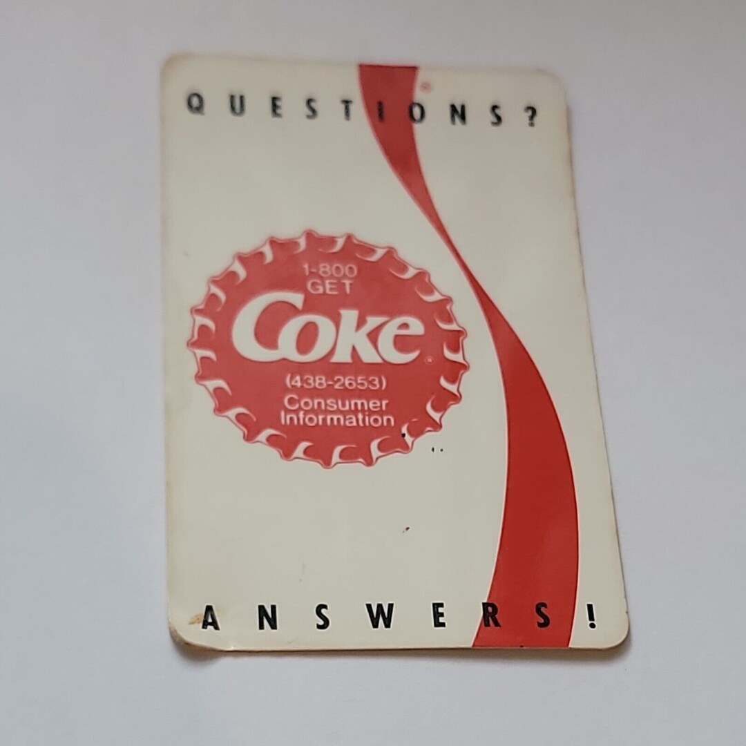 Cocacola Coke Questions Answers Plastic Card Optimum Taste Guide 1993
