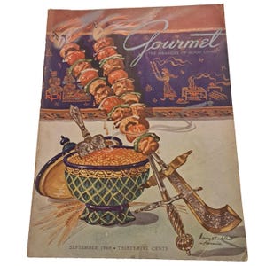 Vintage Gourmet Magazine September 1948 Food Cooking Epicurean 1940s Post-War