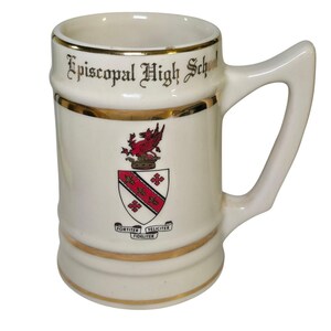 Vintage Episcopal High School Alexandria Virginia Ceramic Stein Mug 1930s