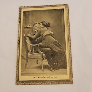 That Sounds Good To Me Postcard Antique 1900s Risque Sexy Racy Post Card Paper