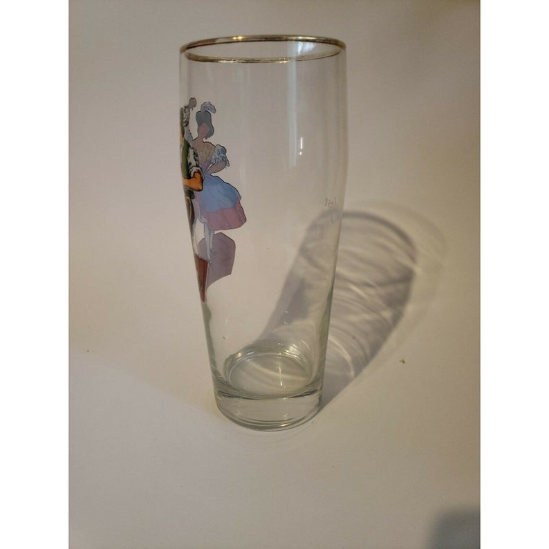 Vintage Oktoberfest Beer Glass Stein Dancing Man Woman Dirndl Lederhosen image 9
