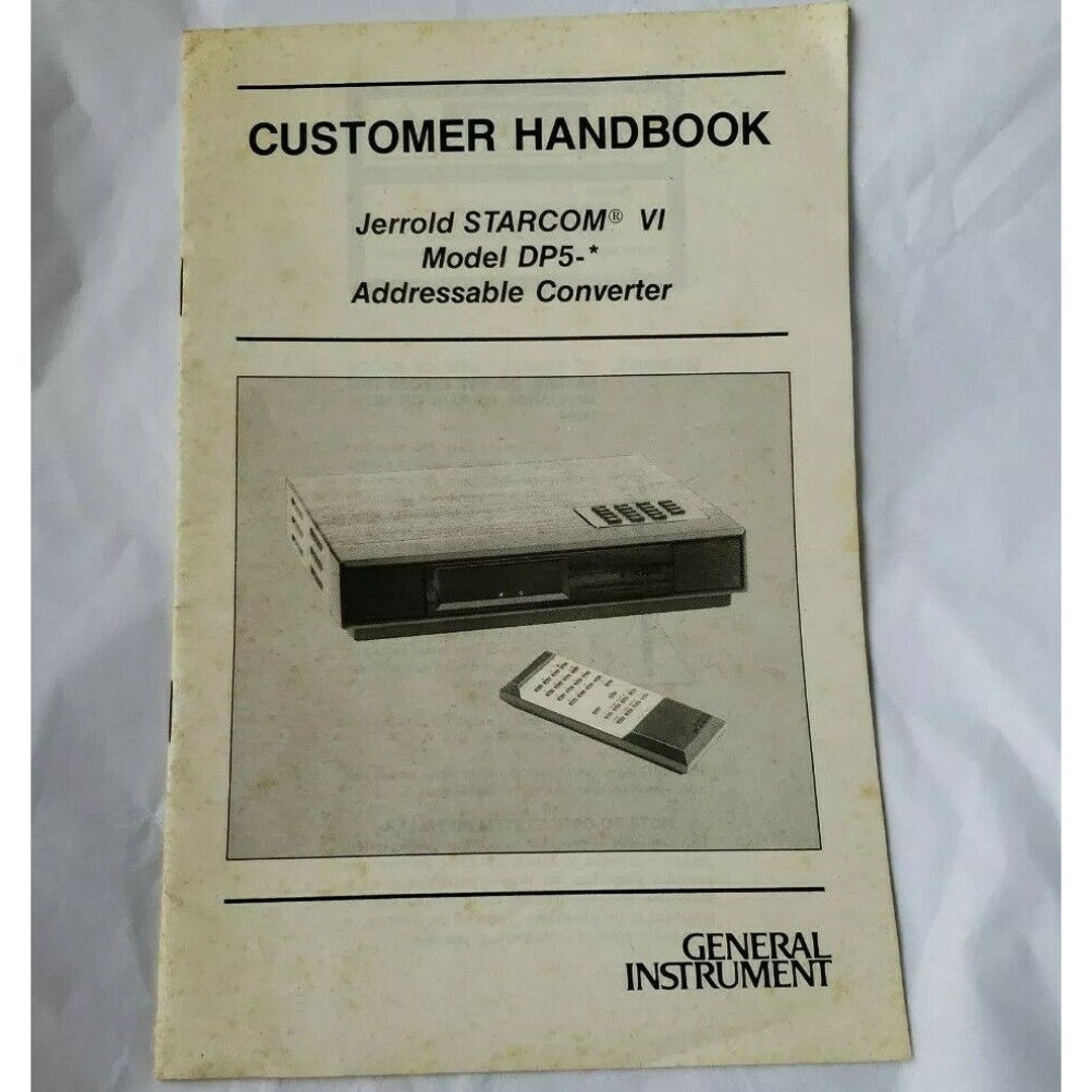 Vintage General Instrument Jerrold VI Cable Box Handbook Manual