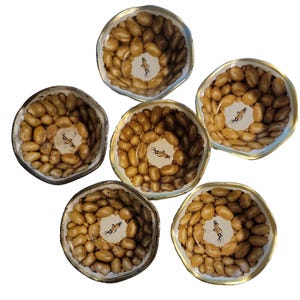 Vintage Planters Peanuts Nut Dish Mr Peanut Tin Metal Snack Bowls 3” Lot of 6