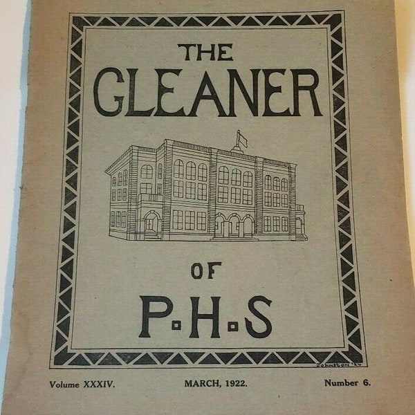 1922 Pawtucket High School Magazine The Gleaner Rhode Island 1920s English