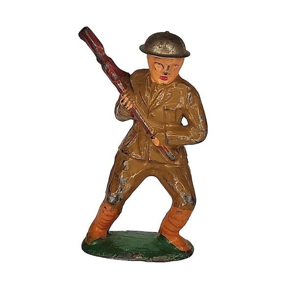 Barclay B108 Toy Soldier Clubbing With Rifle Tin Helmet VTG Antique Dimestore