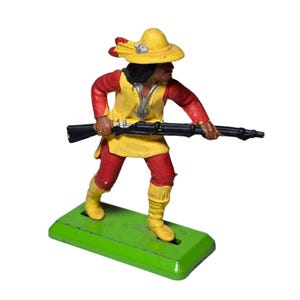 Vintage Britains Deetail Spielzeugsoldat Apachen Indianer Wilder Westen 1970er Jahre Rot Gelb