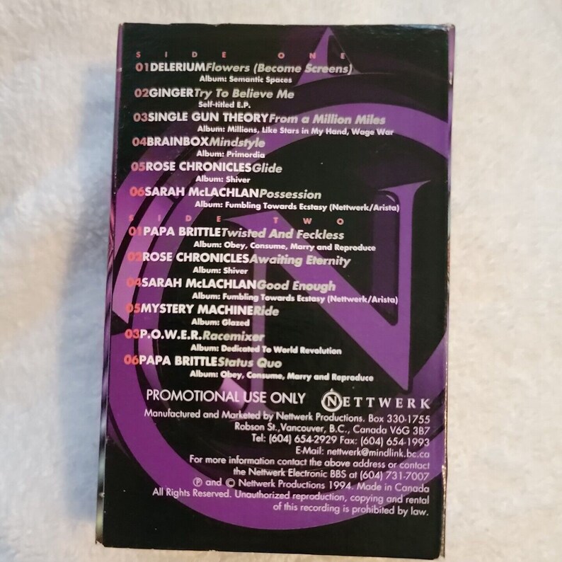 Nettwerk Music Sampler Cassette Tape Urban Outfitters 1994 1990s Brainbox image 4