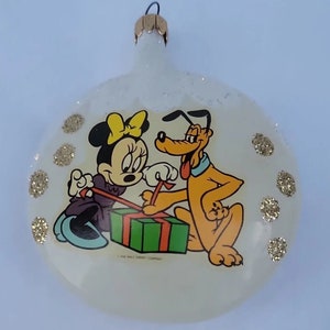 Minnie Mouse E Pluto Natale Ornamento Disco Discus Walt Disney Company WDC