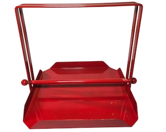 Vintage Napkin Holder MCM Mid Century Modern Red Metal Japan Picnic Industrial