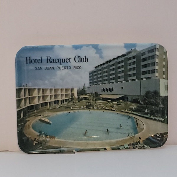 Hotel Racquet Club San Juan Puerto Rico Resort Vintage Souvenir Tray Mebel