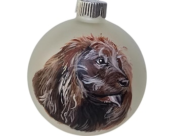 Vintage Irish Setter Christmas Ornament Handpainted Glass Tree Dog Decoration