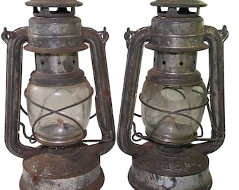 Vintage Original Nier Feuerhand 275 Baby Oil Lamp Lantern Western Germany x2