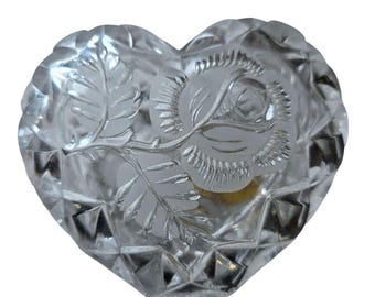 Vintage Heart Box Lead Crystal Trinket Box Karl Hofbauer Germany KMart Love