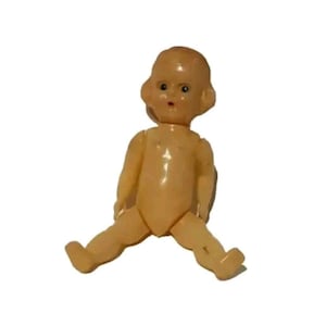Vintage Plastic Doll Made In Hong Kong Baby Girl Plastic Sleep Eyes 4.5 inch