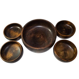 Vintage Salad Bowl Server Set Imperial International Japan Wood MCM Mid Century