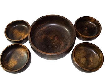 Set di posate per insalata vintage Imperial International Japan Wood MCM Mid Century