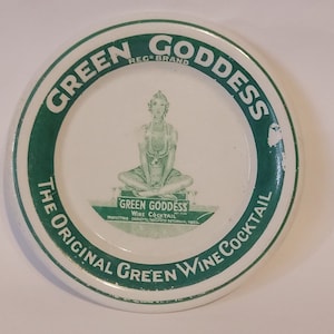Vintage Green Goddess Wine Cocktail Ashtray Dish 1930s UK Art Deco