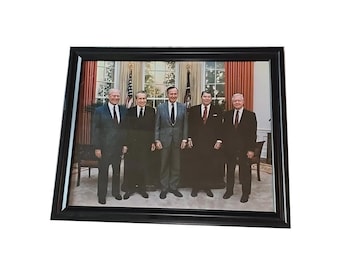 Five Presidents Photo President Ford Nixon Bush Reagan Carter Photograph Framed