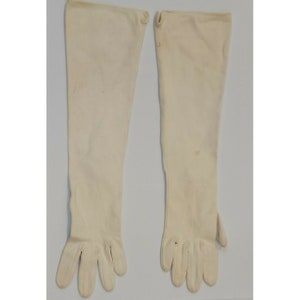 Vintage Elvette Royal Gloves 17&quot; Off-White