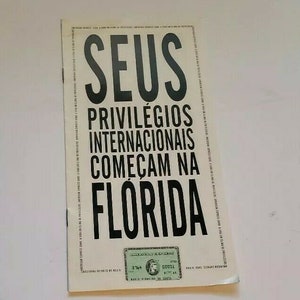 Vintage 1991 American Express Broschüre Florida Portugiesisch 1990er Jahre Amex Ephemera