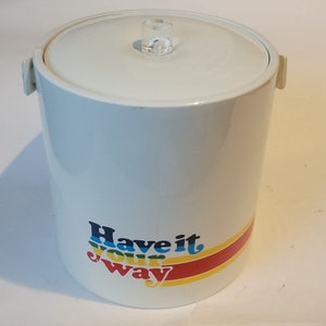 Have It Your Way Burger King Ice Bucket Vintage Rainbow 1983 1980s Fast Food