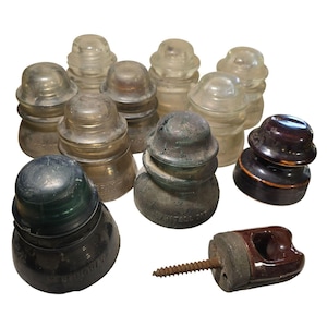 Antique glass Insulator Lot Hemingray 40 42 45 Thomas Whitall Tatum Clear Blue