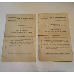 Universite de Paris 1929 1930 Cours de Civilisation Francaise Ephemera francese