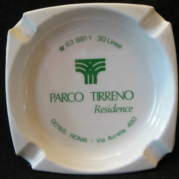 Vintage Mebel Ashtray Parco Tirreno Residence Roma Rome Italy Melamine Plastic