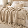 Custom Embroidered Knitting Throw Blanket,Personalized Embroidered Couple Blanket, Wedding Shower Gift,Newlywed Anniversary Blanket product logo