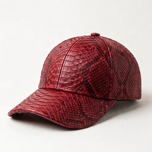 Cappello da baseball in vera pelle di serpente, stile western, fatto a mano, per uomo e donna.
