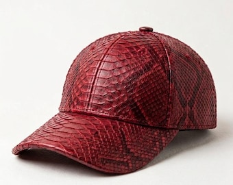 Slangenleer honkbal authentieke slangenleer handgemaakte westernpet, hoeden voor heren en dames