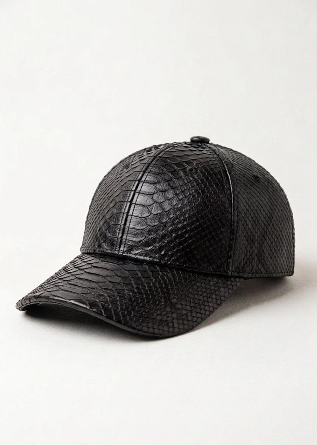 Python Snakeskin Leather Baseball Cap, Handmade Fashion Caps - Etsy
