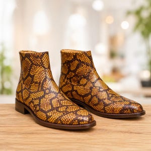 70%-off for Bulk Order, DM! Soft Brown Python Skin Boots