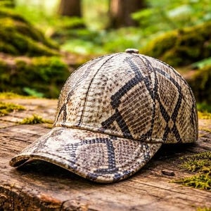 Luxury Unisex Snake Skin Hat Python Leather Cap leather