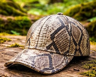 Luxe uniseks slangenleer hoed python leren pet leer