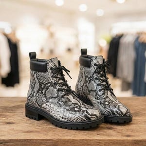 70%-off for Bulk Order, DM! Genuine Natural Color Python Skin Boots