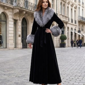 Fur Lined Long Dress - Etsy