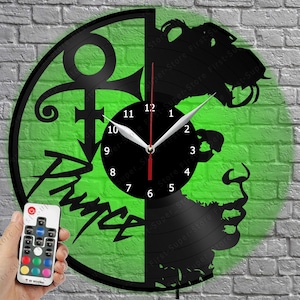 Prince Clock Art Home Decor Vinyl Record Wandklok Custom Order Origineel cadeau voor geliefde Muziek Prince Purple Rain Uniek ontwerp