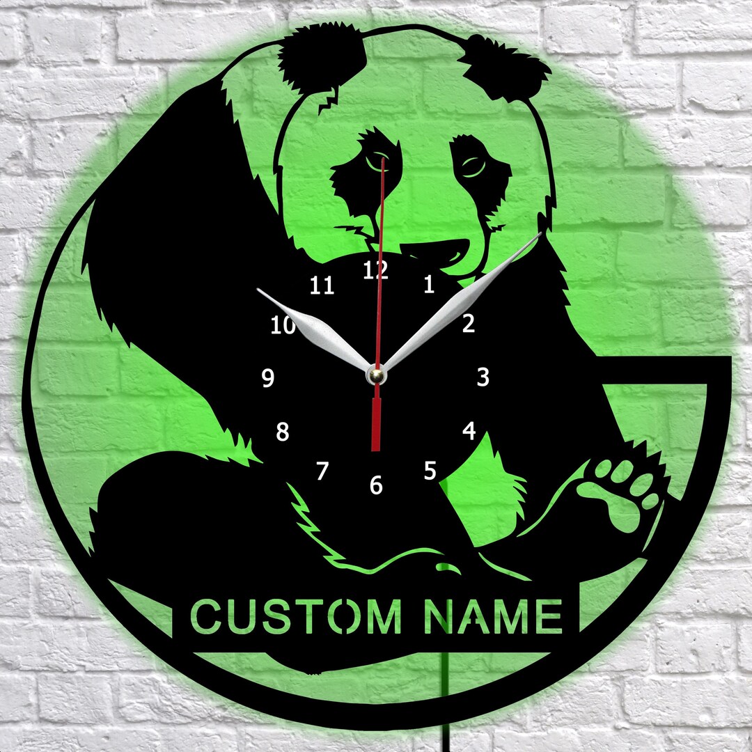 Panda Clock Art Home Decor Vinyl Record Wall Clock Custom Order ...