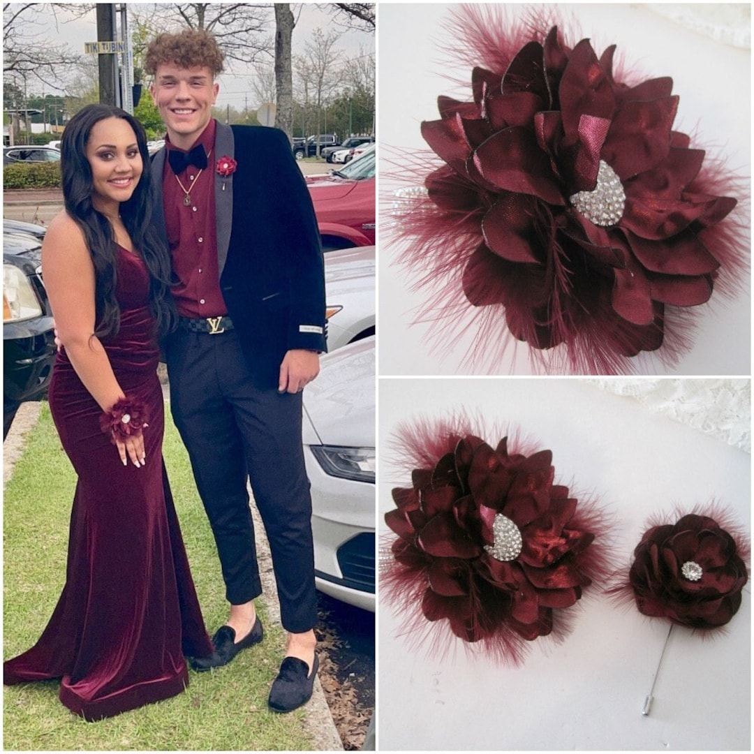 accessories for burgundy prom dress Feather Wrist Corsage Set: Rhinestone Double Spaghetti 20SALE2026 90s Thierry Unmatched Mugler Color:Beige/Gold
