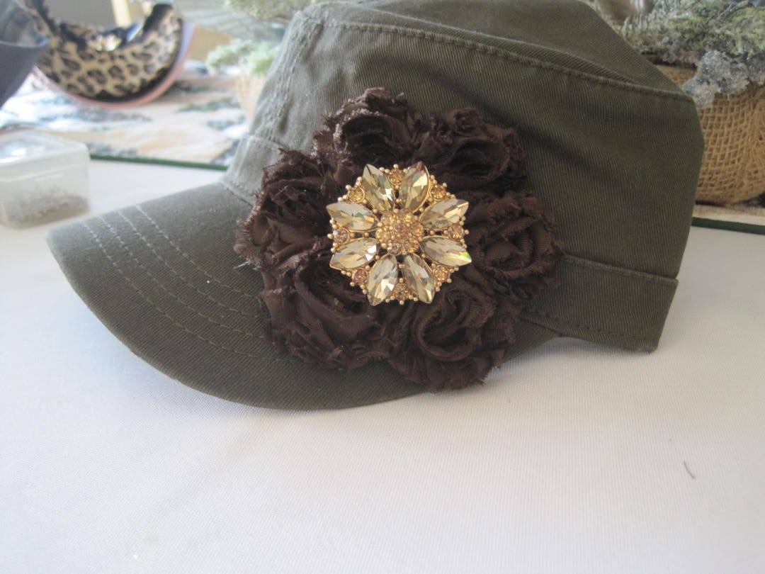 Military Cadet Sunflower Bejeweled Cap